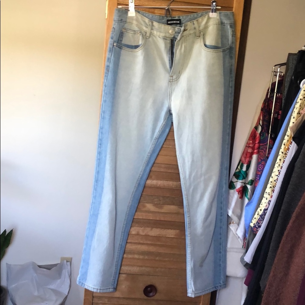 Two toned / color blocked jeans
